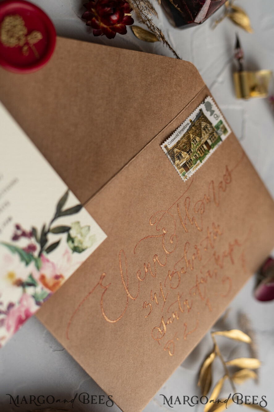WEDDING INVITATIONS modern calligraphy / fine art Bespoke wedding invitation, unique calligraphy invites