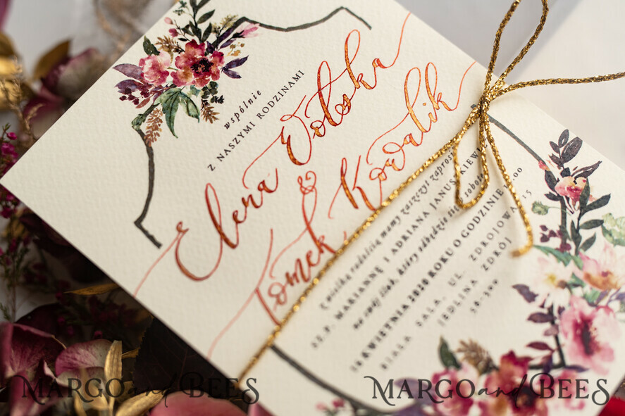 WEDDING INVITATIONS modern calligraphy / fine art Bespoke wedding invitation, unique calligraphy invites
