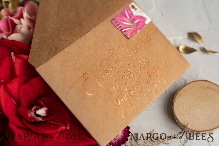 WEDDING INVITATIONS modern calligraphy / fine art Bespoke wedding invitation, unique calligraphy invites