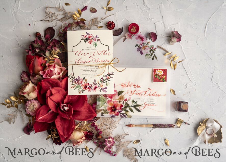 WEDDING INVITATIONS modern calligraphy / fine art Bespoke wedding invitation, unique calligraphy invites