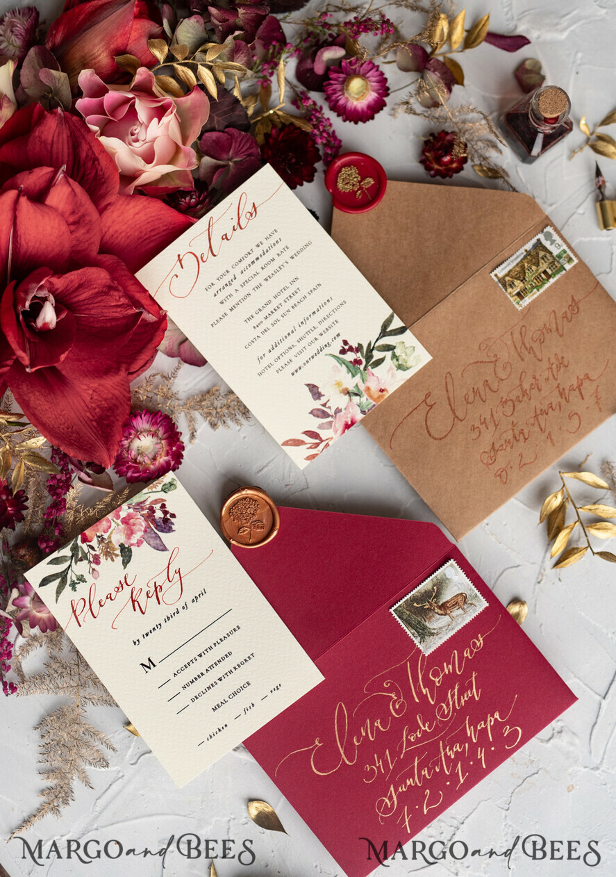 WEDDING INVITATIONS modern calligraphy / fine art Bespoke wedding invitation, unique calligraphy invites