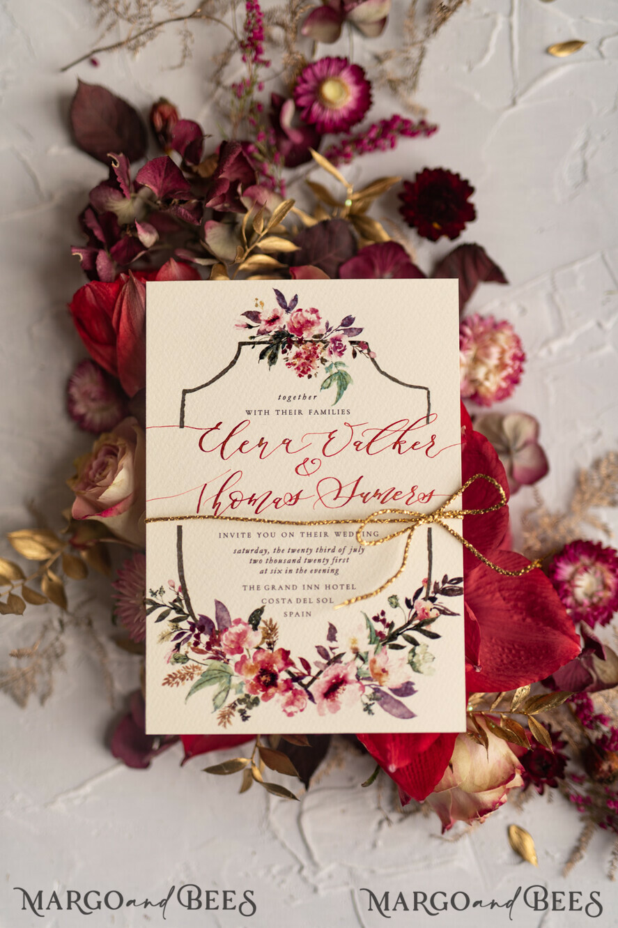 WEDDING INVITATIONS modern calligraphy / fine art Bespoke wedding invitation, unique calligraphy invites
