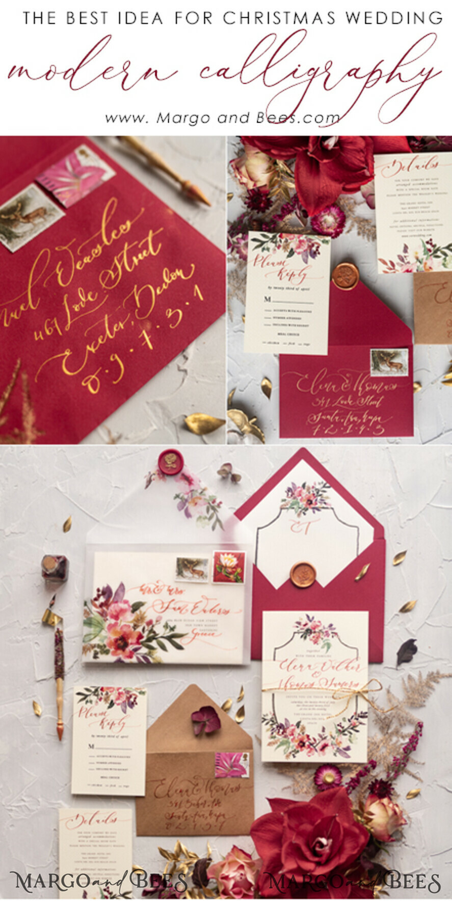 WEDDING INVITATIONS modern calligraphy / fine art Bespoke wedding invitation, unique calligraphy invites