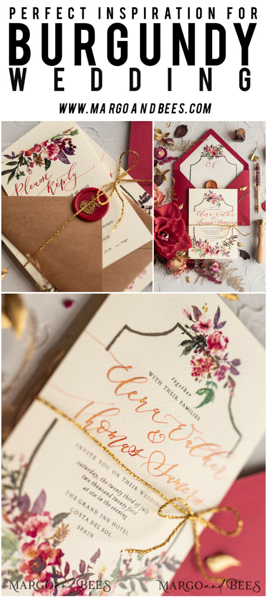 WEDDING INVITATIONS modern calligraphy / fine art Bespoke wedding invitation, unique calligraphy invites