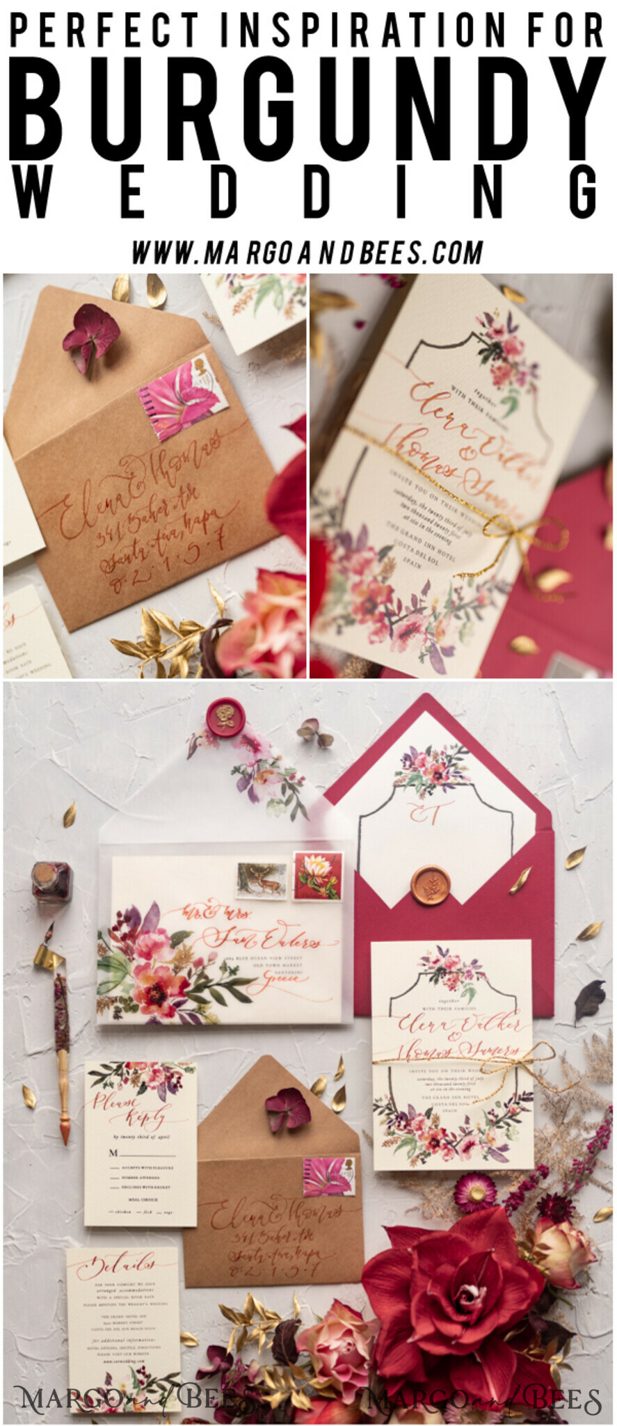 WEDDING INVITATIONS modern calligraphy / fine art Bespoke wedding invitation, unique calligraphy invites