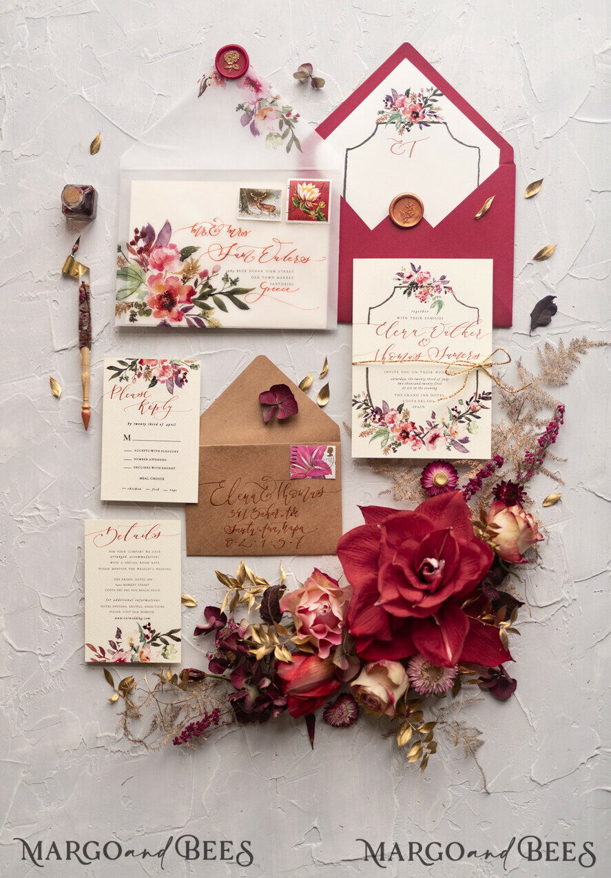 WEDDING INVITATIONS modern calligraphy / fine art Bespoke wedding invitation, unique calligraphy invites