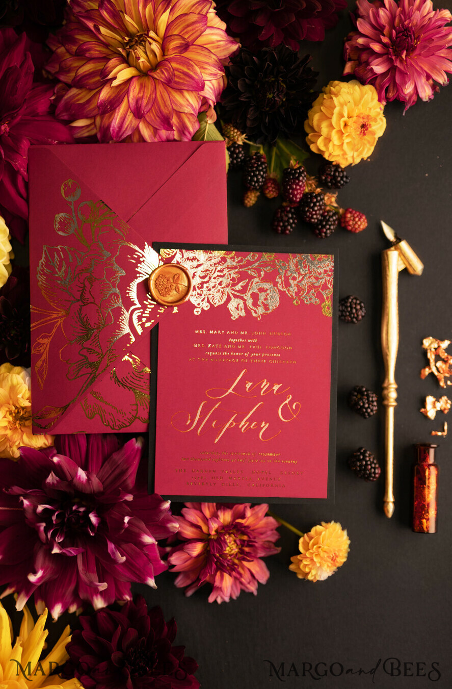 WEDDING INVITATIONS modern calligraphy / fine art Wedding invitations custom, luxurious stationery