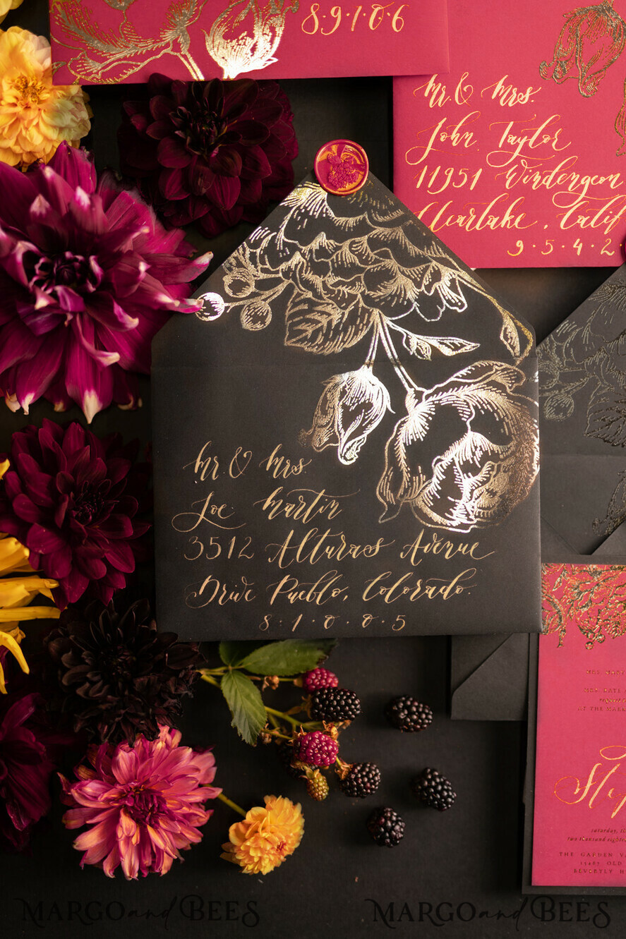 WEDDING INVITATIONS modern calligraphy / fine art Wedding invitations custom, luxurious stationery