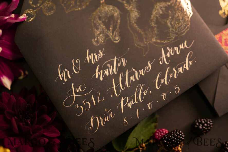 WEDDING INVITATIONS modern calligraphy / fine art Wedding invitations custom, luxurious stationery