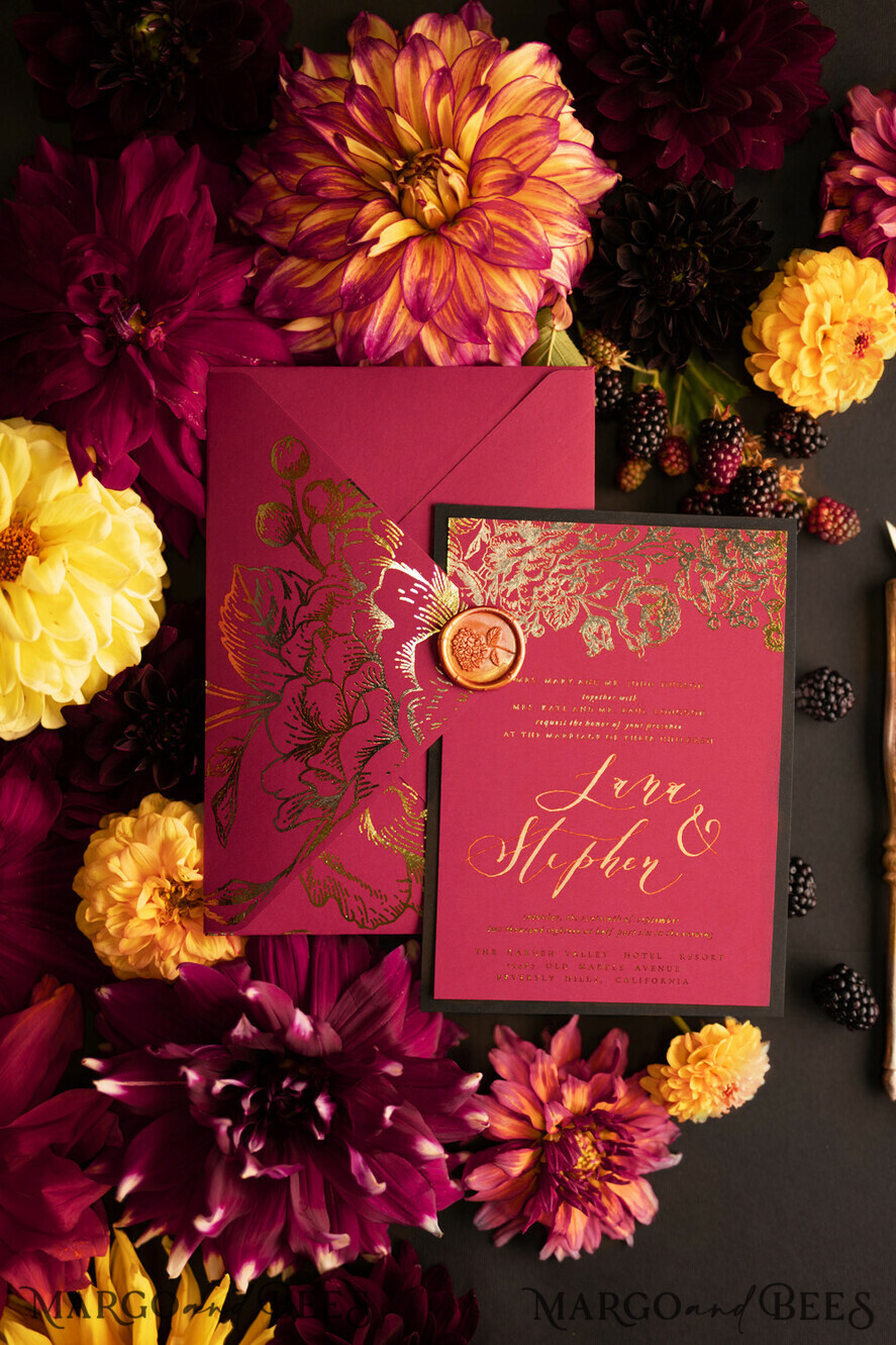 WEDDING INVITATIONS modern calligraphy / fine art Wedding invitations custom, luxurious stationery
