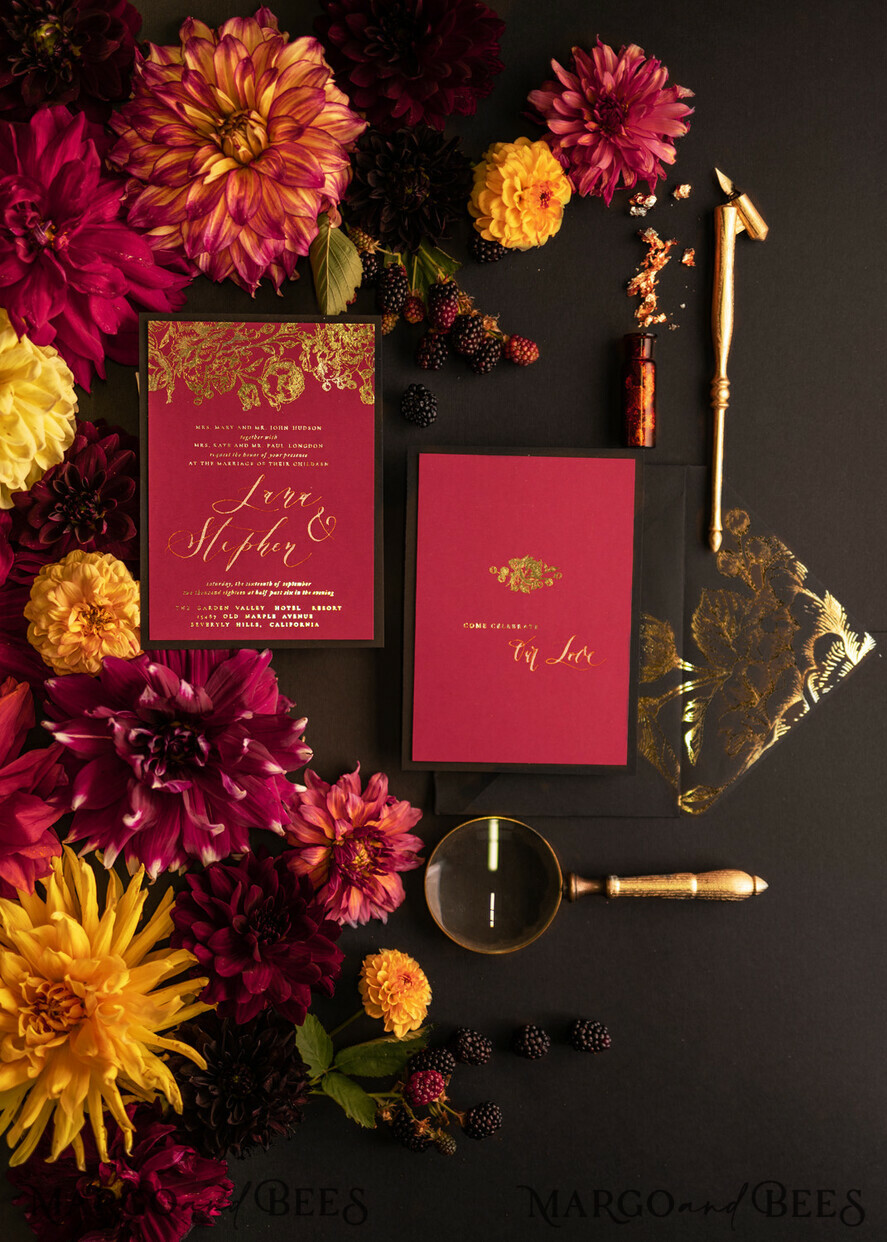 WEDDING INVITATIONS modern calligraphy / fine art Wedding invitations custom, luxurious stationery
