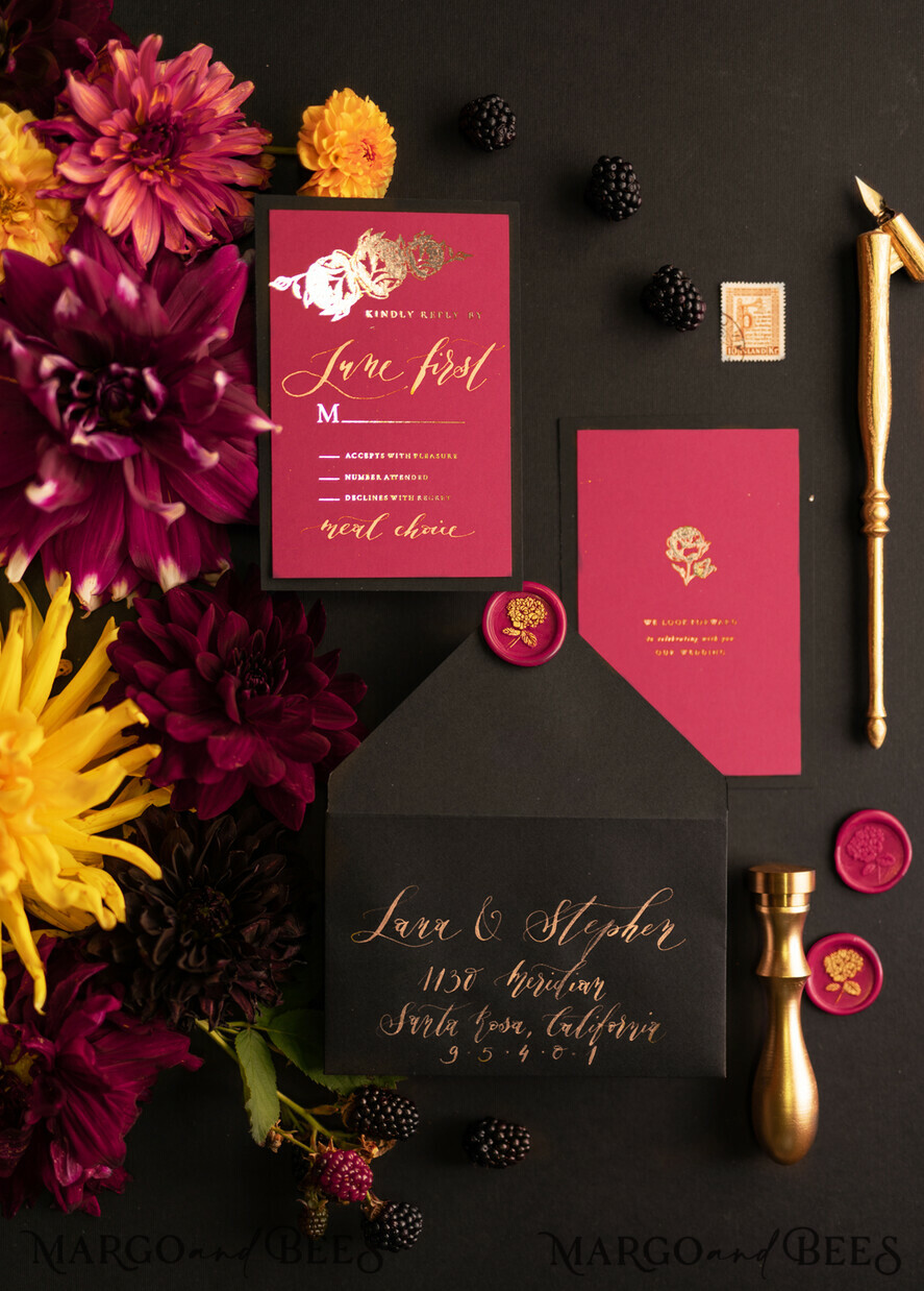 WEDDING INVITATIONS modern calligraphy / fine art Wedding invitations custom, luxurious stationery