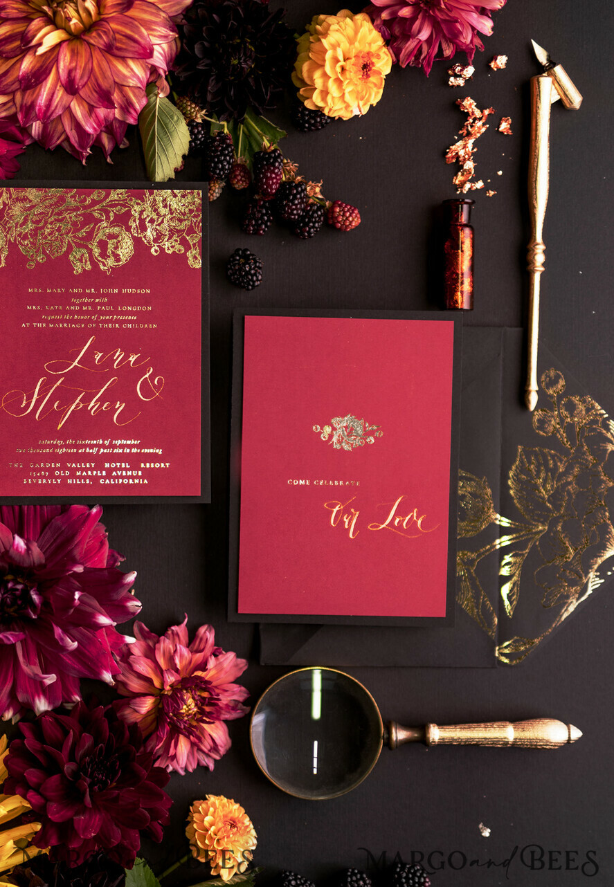 WEDDING INVITATIONS modern calligraphy / fine art Wedding invitations custom, luxurious stationery