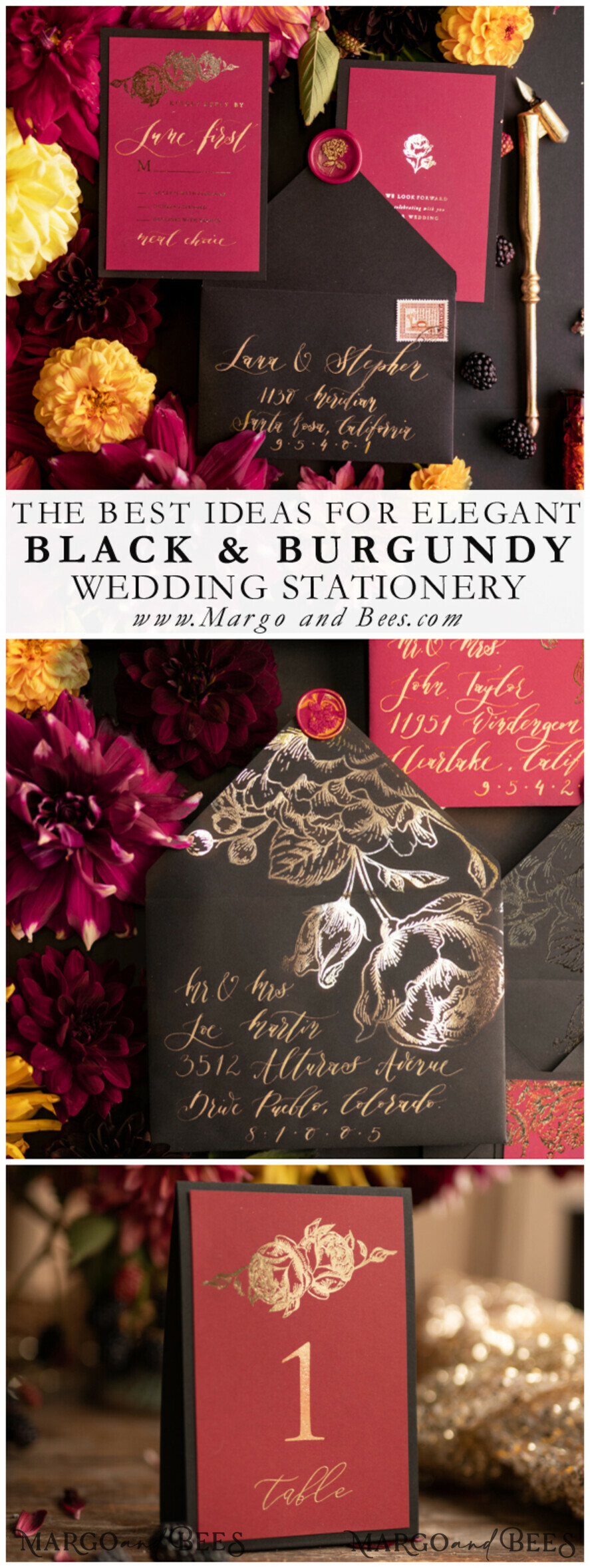 WEDDING INVITATIONS modern calligraphy / fine art Wedding invitations custom, luxurious stationery