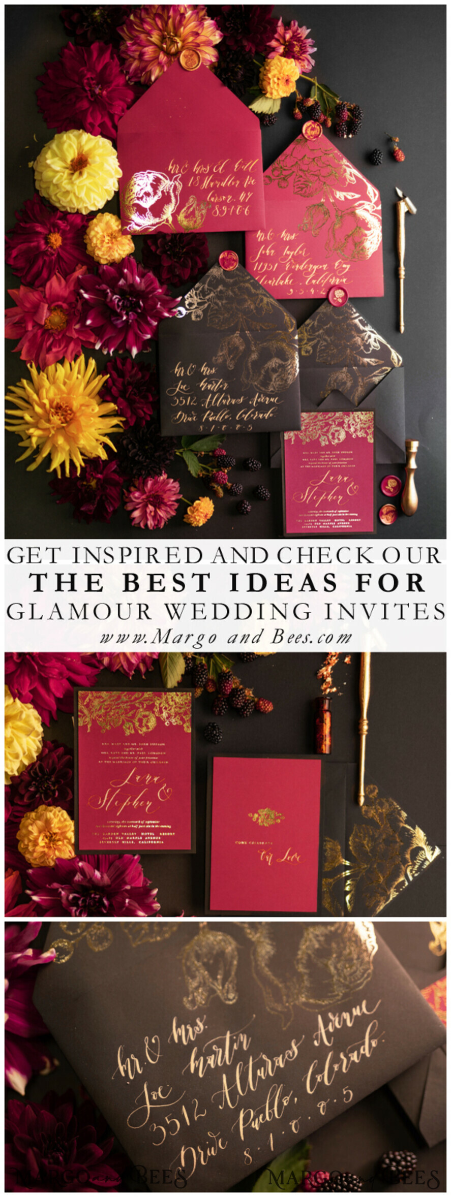 WEDDING INVITATIONS modern calligraphy / fine art Wedding invitations custom, luxurious stationery
