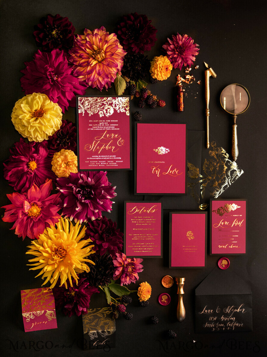 WEDDING INVITATIONS modern calligraphy / fine art Wedding invitations custom, luxurious stationery