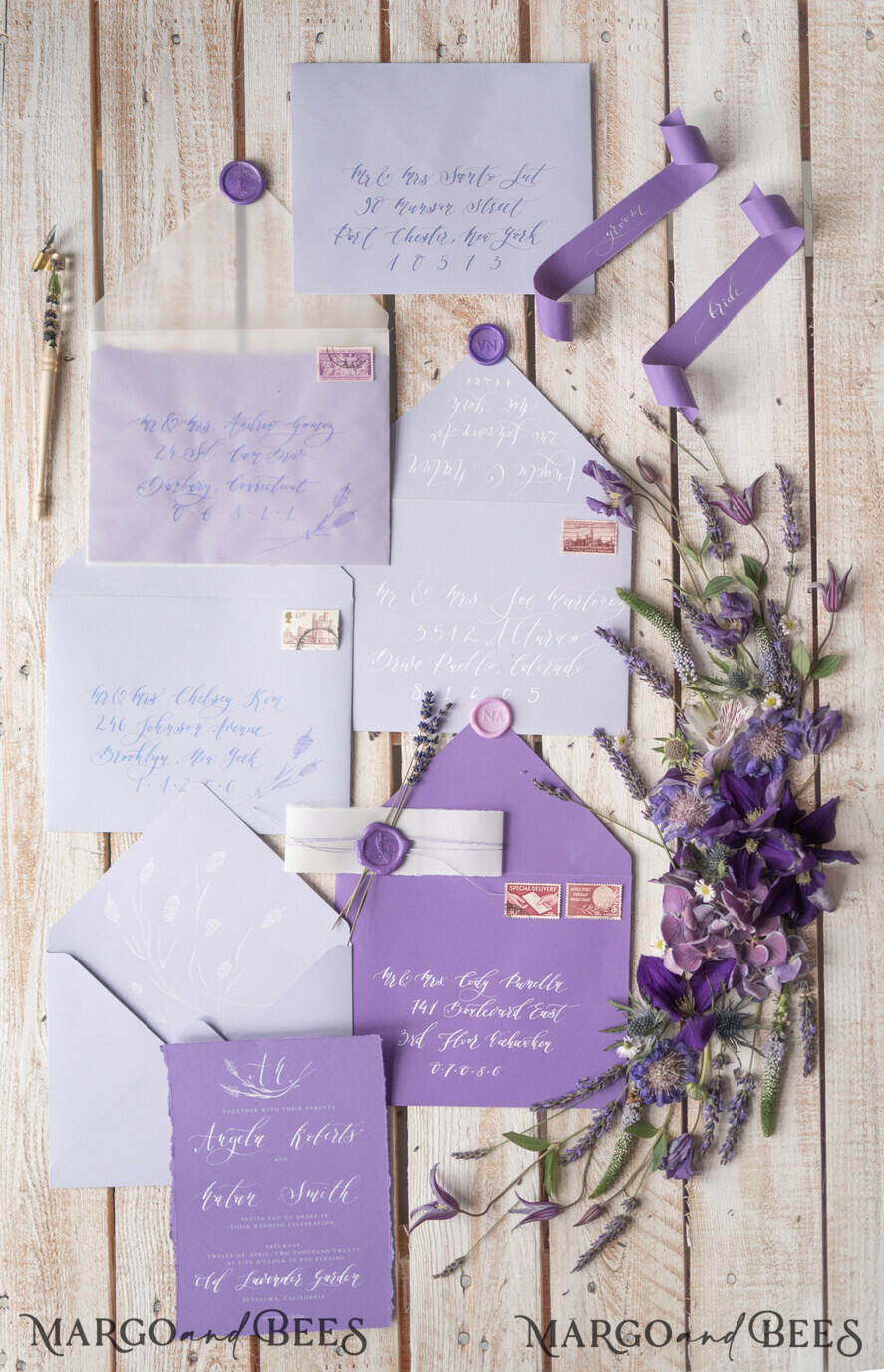 WEDDING INVITATIONS modern calligraphy / fine art Wedding invitations custom, fine art stationery