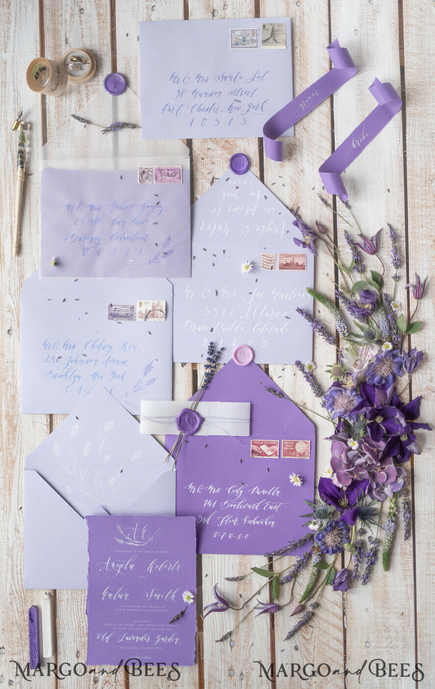 WEDDING INVITATIONS modern calligraphy / fine art Wedding invitations custom, fine art stationery