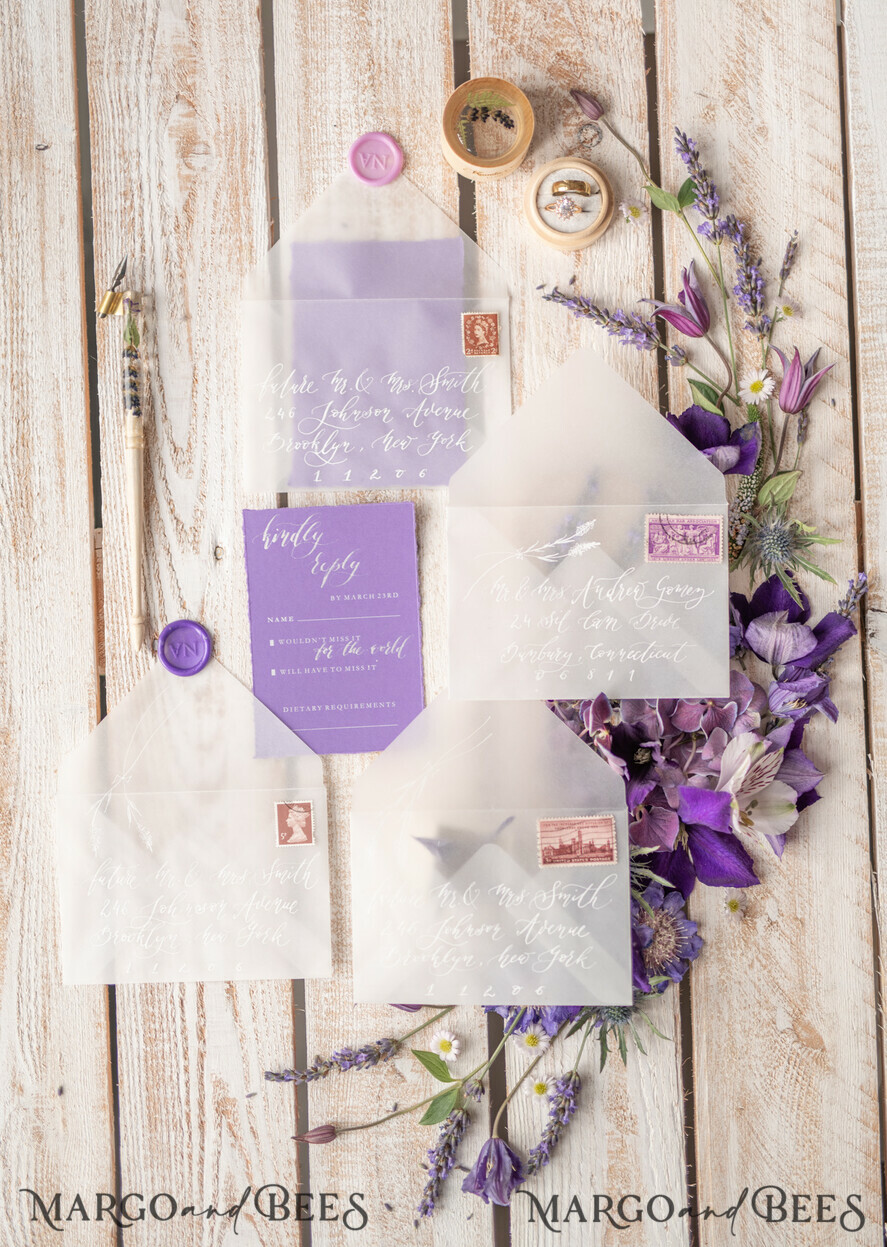 WEDDING INVITATIONS modern calligraphy / fine art Wedding invitations custom, fine art stationery