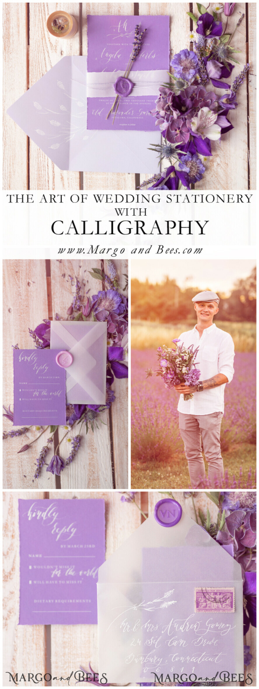 WEDDING INVITATIONS modern calligraphy / fine art Wedding invitations custom, fine art stationery