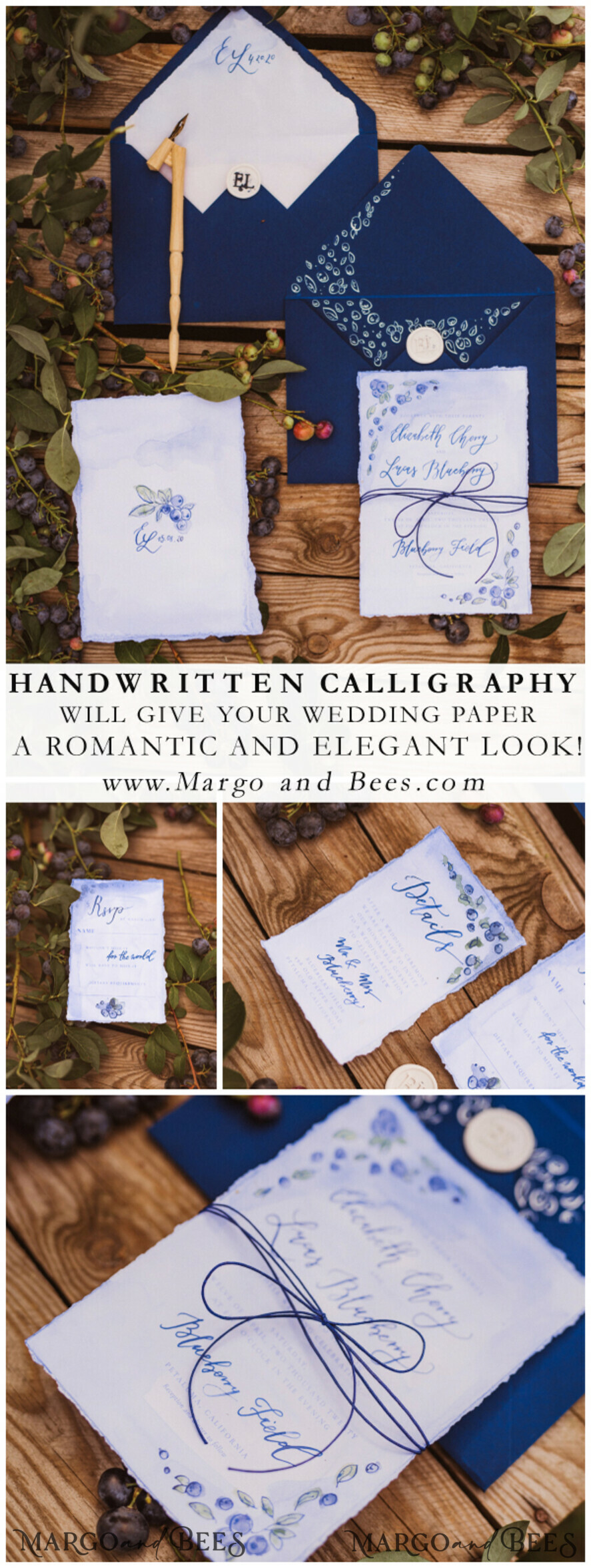 WEDDING INVITATIONS modern calligraphy / fine art Exceptional wedding invitations hand calligraphed invites