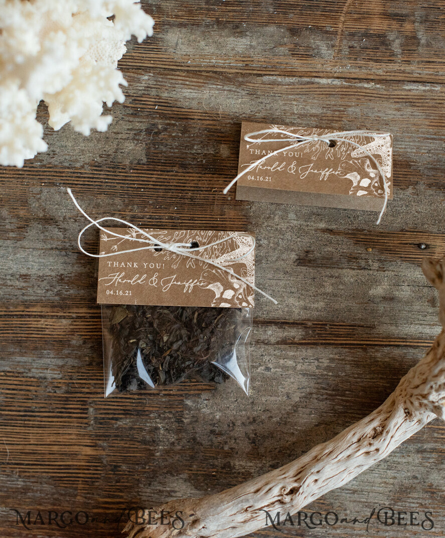 WEDDING FAVORS Wedding Favor Tea Bags Elegant wedding favor cards, Thank You Tea Bags, wedding favor, \
