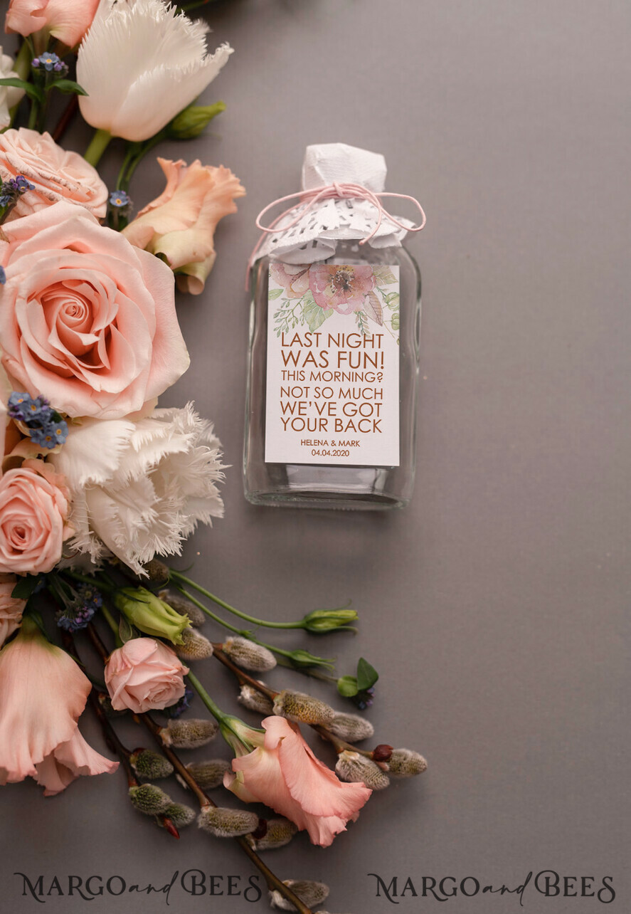 WEDDING FAVORS wedding hangover kits cute wedding favor cards, bottles for hangover kit