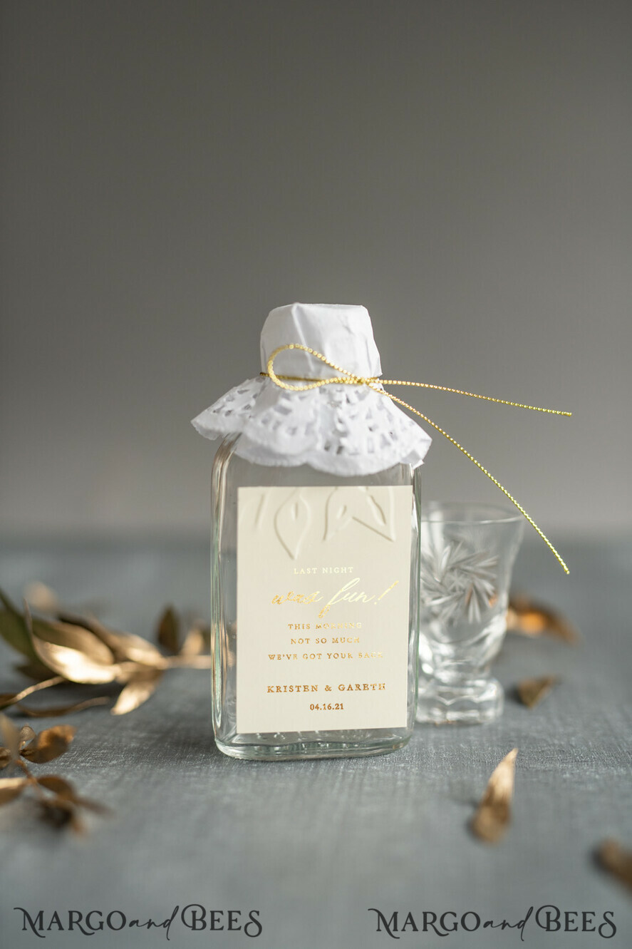 WEDDING FAVORS wedding hangover kits Wedding Favor gifts bottles for hangover kit elegant gold