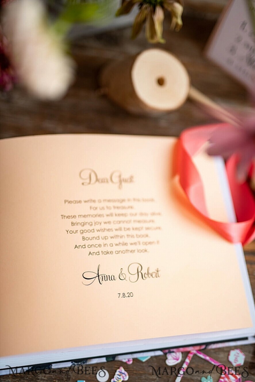 WEDDING GUEST BOOKS Instax Instant Photo Book Custom Wedding Guestbook, Velvet Instant Photo Book Boho Elegant Instax Wedding Photo Guestbook