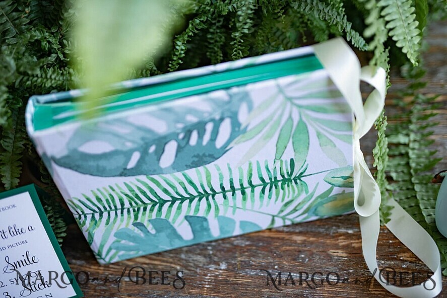 WEDDING GUEST BOOKS Instax Instant Photo Book Green Wedding Guest Book,Greenery Monstera Instant Photo Book Instax • Fern Boho Wedding Photo Guestbook
