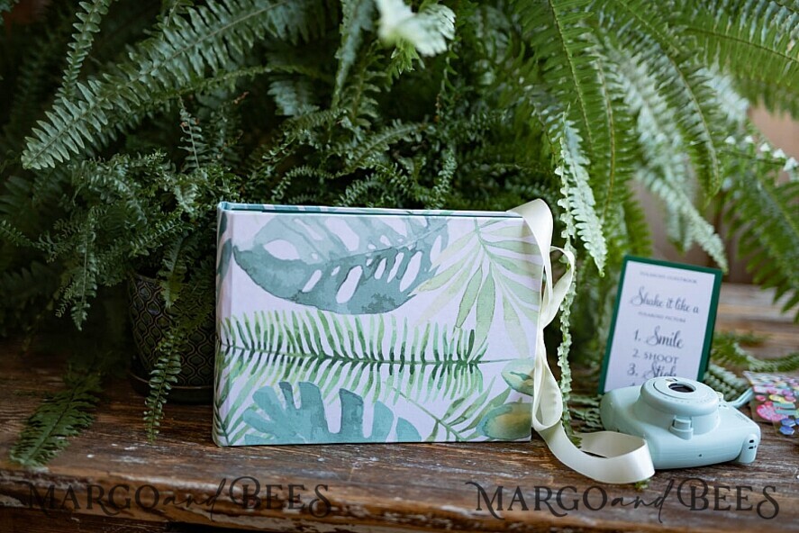 WEDDING GUEST BOOKS Instax Instant Photo Book Green Wedding Guest Book,Greenery Monstera Instant Photo Book Instax • Fern Boho Wedding Photo Guestbook