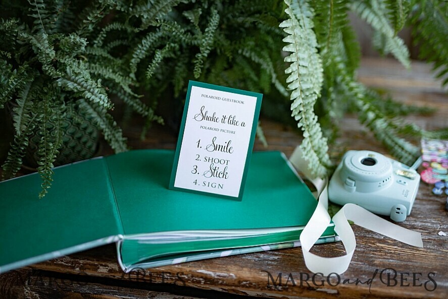 WEDDING GUEST BOOKS Instax Instant Photo Book Green Wedding Guest Book,Greenery Monstera Instant Photo Book Instax • Fern Boho Wedding Photo Guestbook