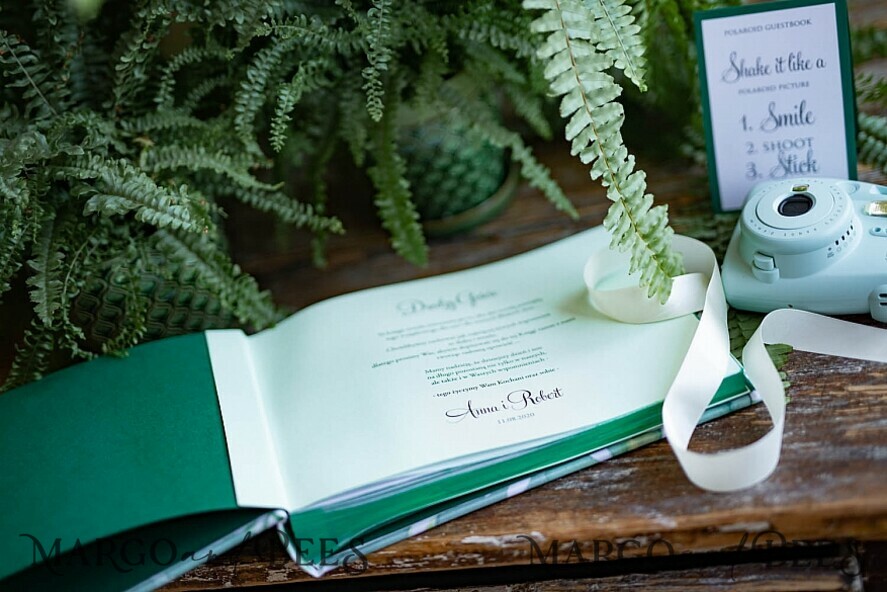 WEDDING GUEST BOOKS Instax Instant Photo Book Green Wedding Guest Book,Greenery Monstera Instant Photo Book Instax • Fern Boho Wedding Photo Guestbook