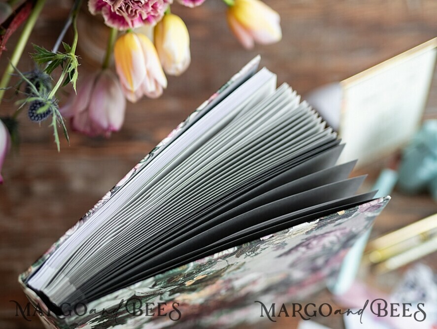 WEDDING GUEST BOOKS Instax Instant Photo Book Presonalised Wedding Guest Book, Velvet Personalized Wedding Album • Vintage Flowers Photo Booth Book