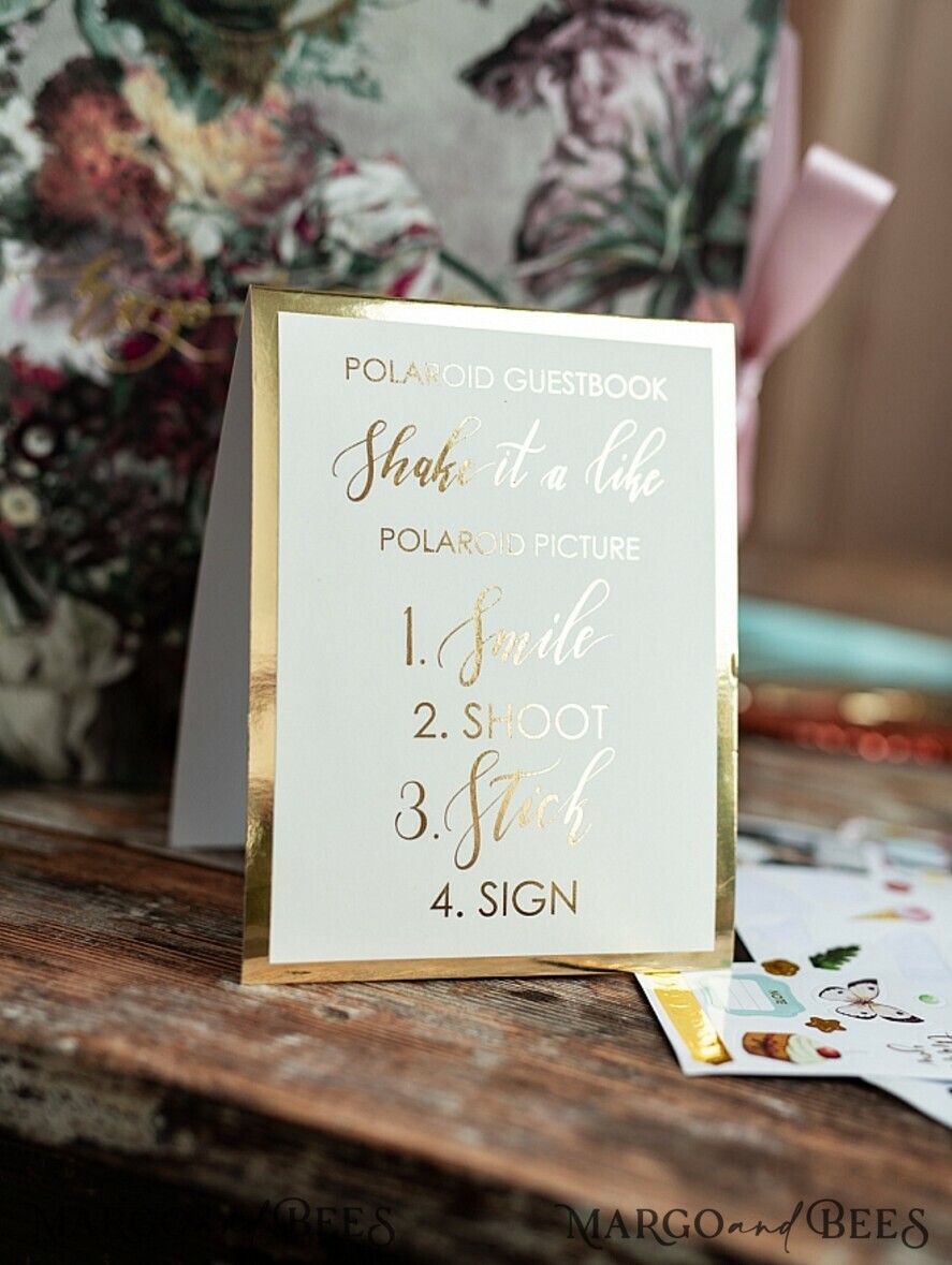 WEDDING GUEST BOOKS Instax Instant Photo Book Presonalised Wedding Guest Book, Velvet Personalized Wedding Album • Vintage Flowers Photo Booth Book