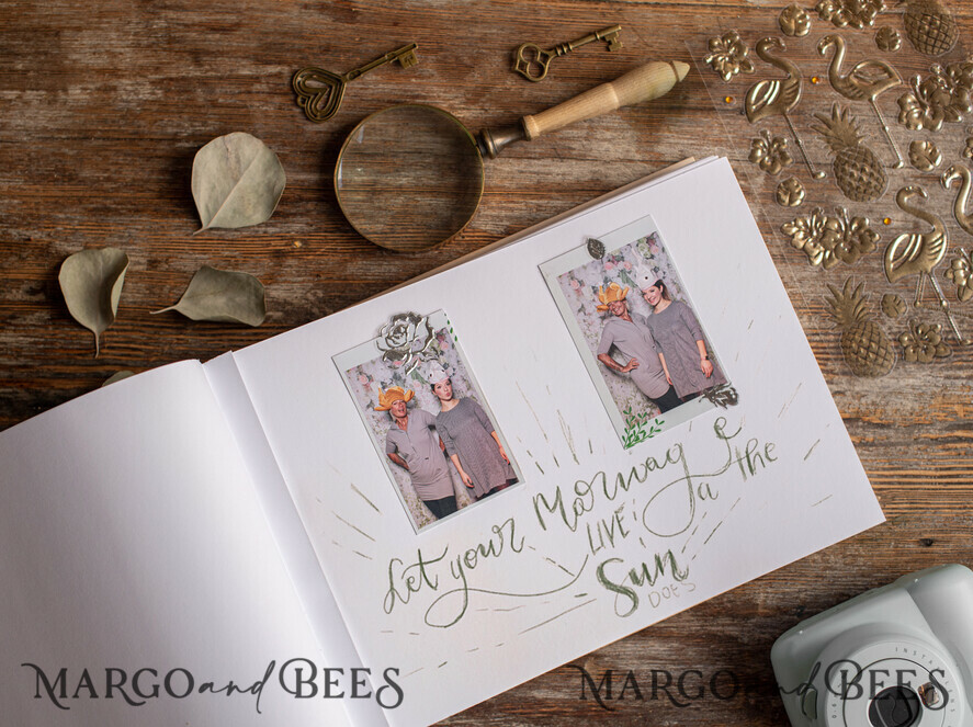 WEDDING GUEST BOOKS Instax Instant Photo Book Presonalised Wedding Guest Book, Wooden Instant Photo Book • LoveBirds Rustic Instax Wedding Photo Guestbook