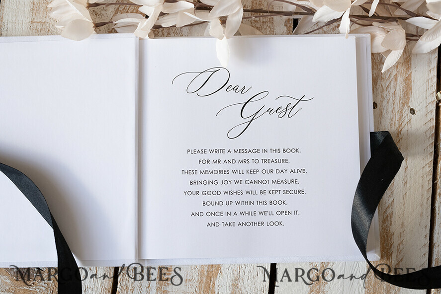 HOCHZEITS-GÄSTEBÜCHER Instax Sofortbildbuch Weißer Samt und schwarzes Acryl Hochzeitsgäste Buch personalisiert, Samt weiß Sofortbildbuch Boho elegant Instax Hochzeitsfoto Gästebuch, BWs