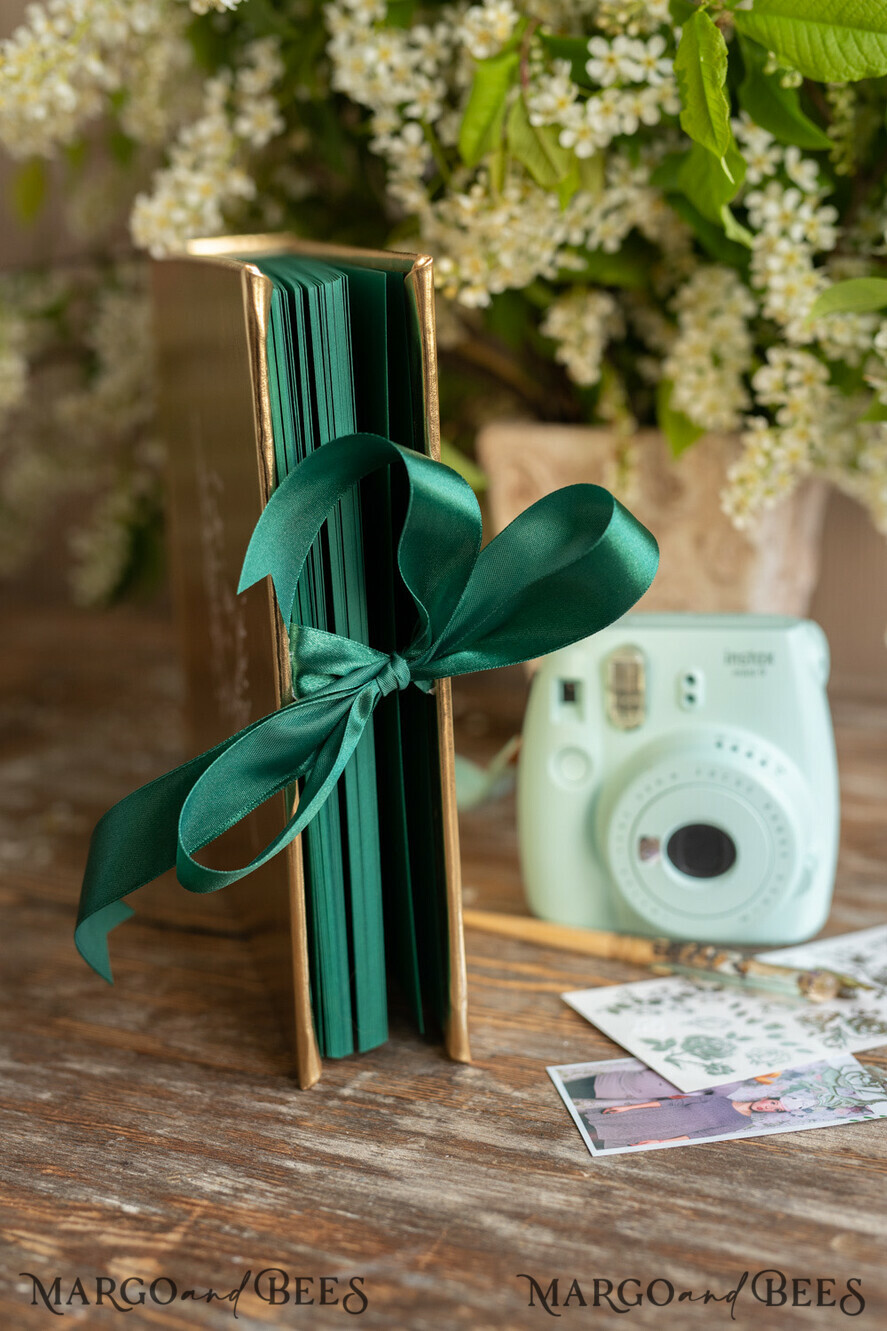 WEDDING GUEST BOOKS Instax Instant Photo Book Luxury Gold Wedding Guest Book Personalised, Gold Leather Personalized Wedding Album , Gold Glamour Photo Booth Book