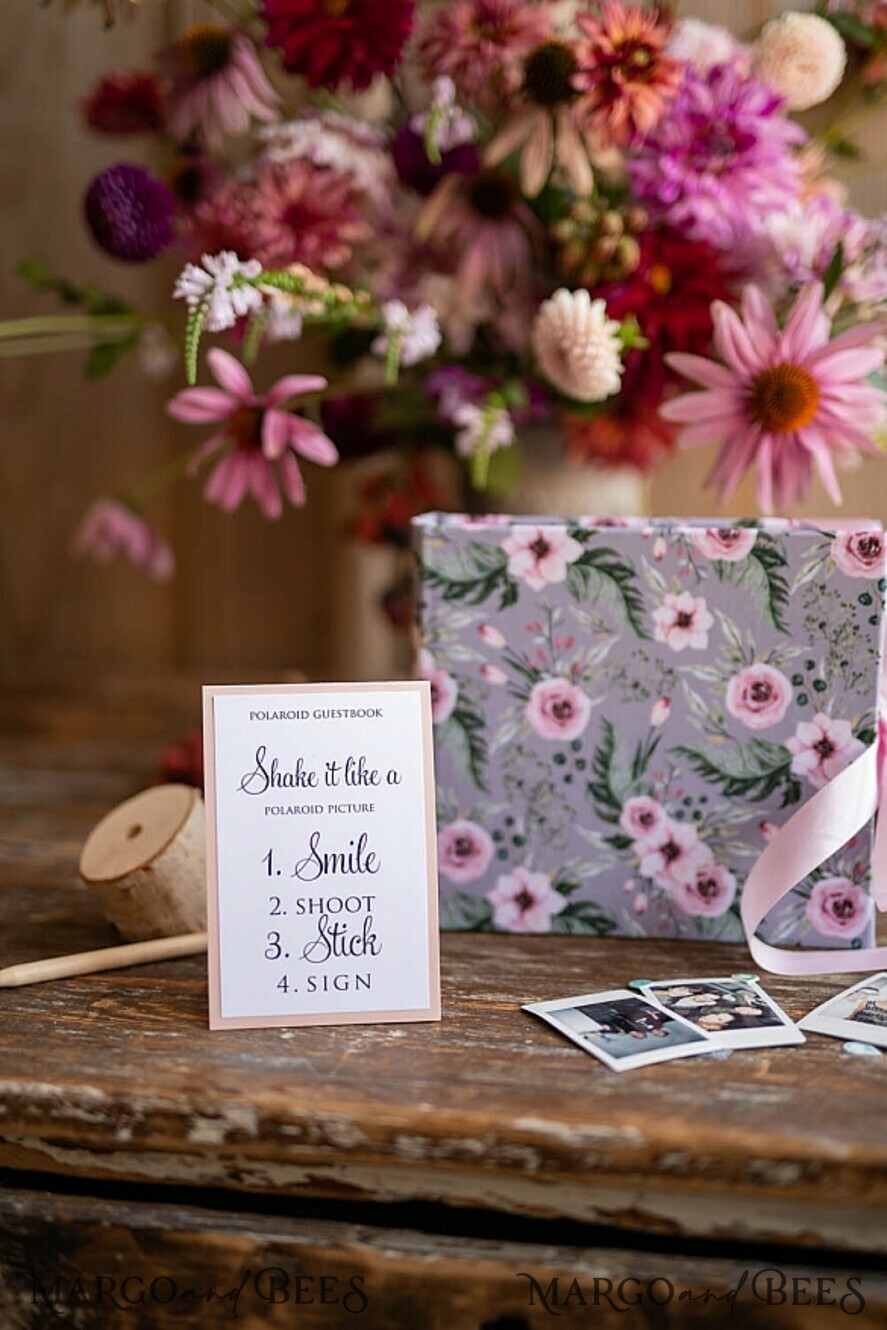 WEDDING GUEST BOOKS Instax Instant Photo Book Rerto wedding guestbook, Velvet Instant Photo Book Boho Elegant Instax Wedding Photo Guestbook