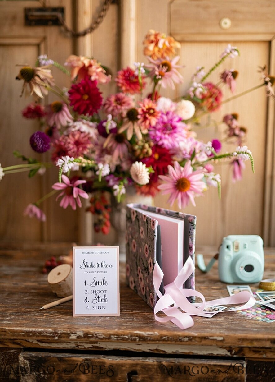 WEDDING GUEST BOOKS Instax Instant Photo Book Rerto wedding guestbook, Velvet Instant Photo Book Boho Elegant Instax Wedding Photo Guestbook