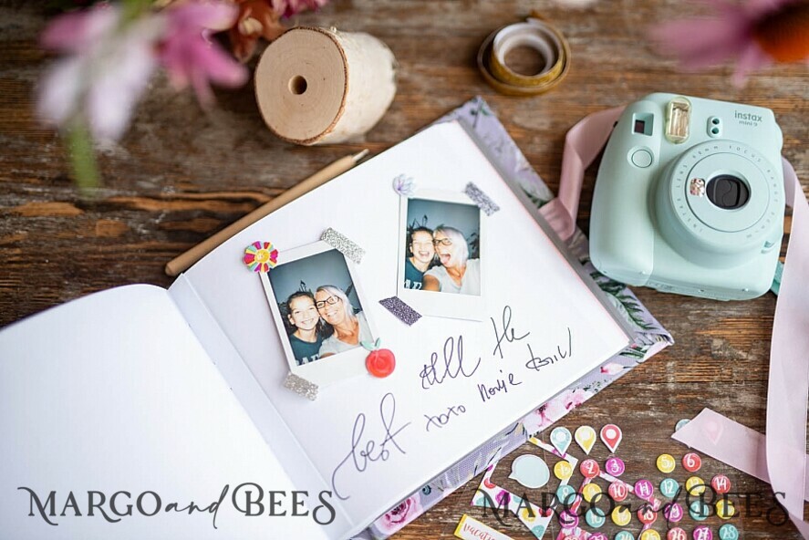 WEDDING GUEST BOOKS Instax Instant Photo Book Rerto wedding guestbook, Velvet Instant Photo Book Boho Elegant Instax Wedding Photo Guestbook
