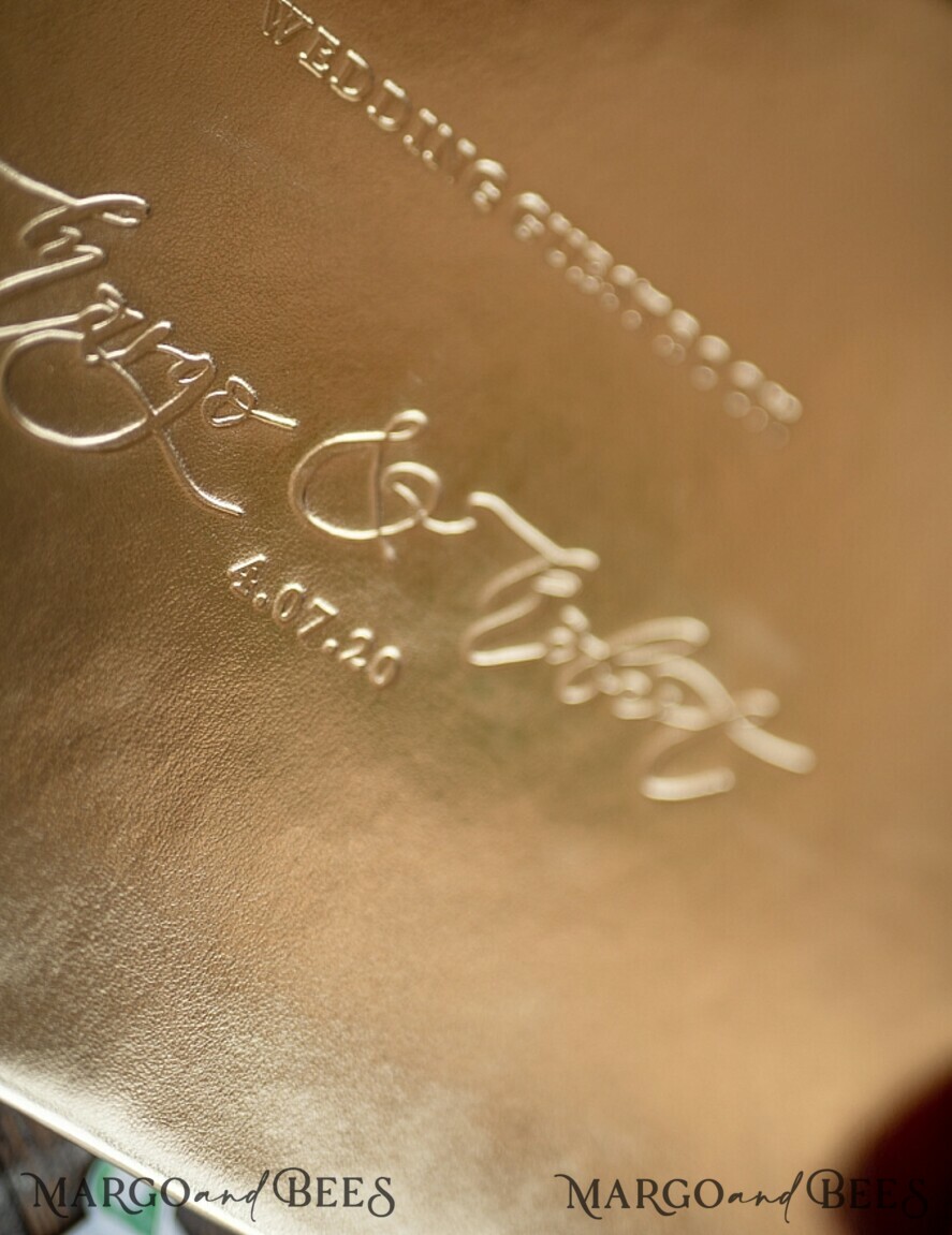WEDDING GUEST BOOKS Instax Instant Photo Book Presonalised Wedding Guest Book, Gold Gamour Leather Instant Photo Book • BohoGlam Elegant Instax Wedding Photo Guestbook