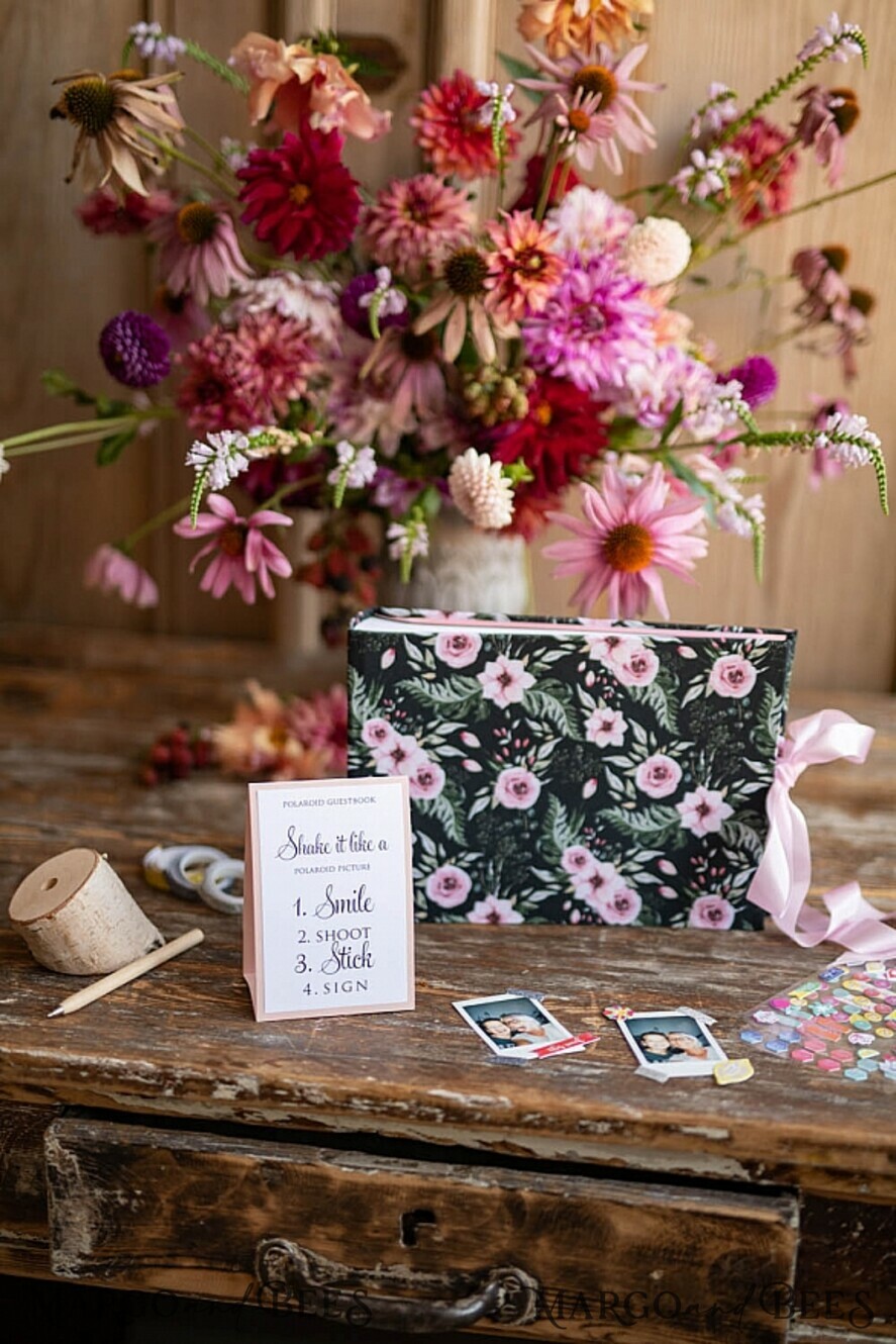 WEDDING GUEST BOOKS Instax Instant Photo Book Preonalised wedding Guestbook, Velvet Instant Photo Book Boho Elegant Instax Wedding Photo Guestbook
