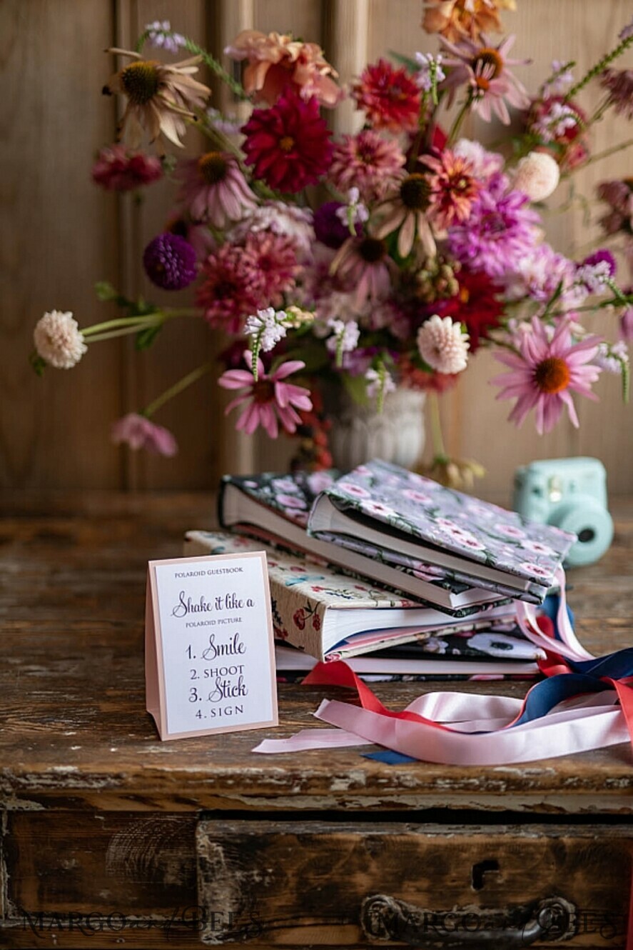WEDDING GUEST BOOKS Instax Instant Photo Book Preonalised wedding Guestbook, Velvet Instant Photo Book Boho Elegant Instax Wedding Photo Guestbook
