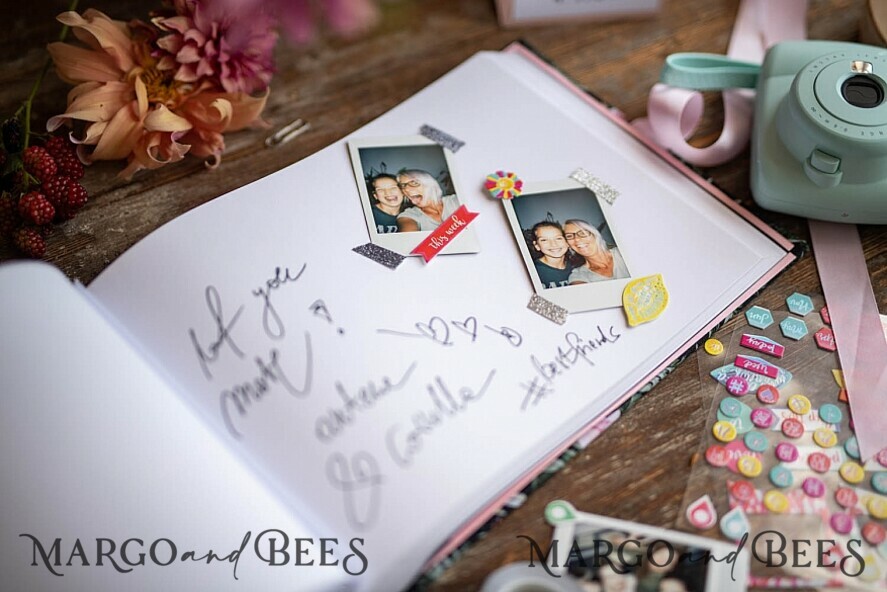 WEDDING GUEST BOOKS Instax Instant Photo Book Preonalised wedding Guestbook, Velvet Instant Photo Book Boho Elegant Instax Wedding Photo Guestbook