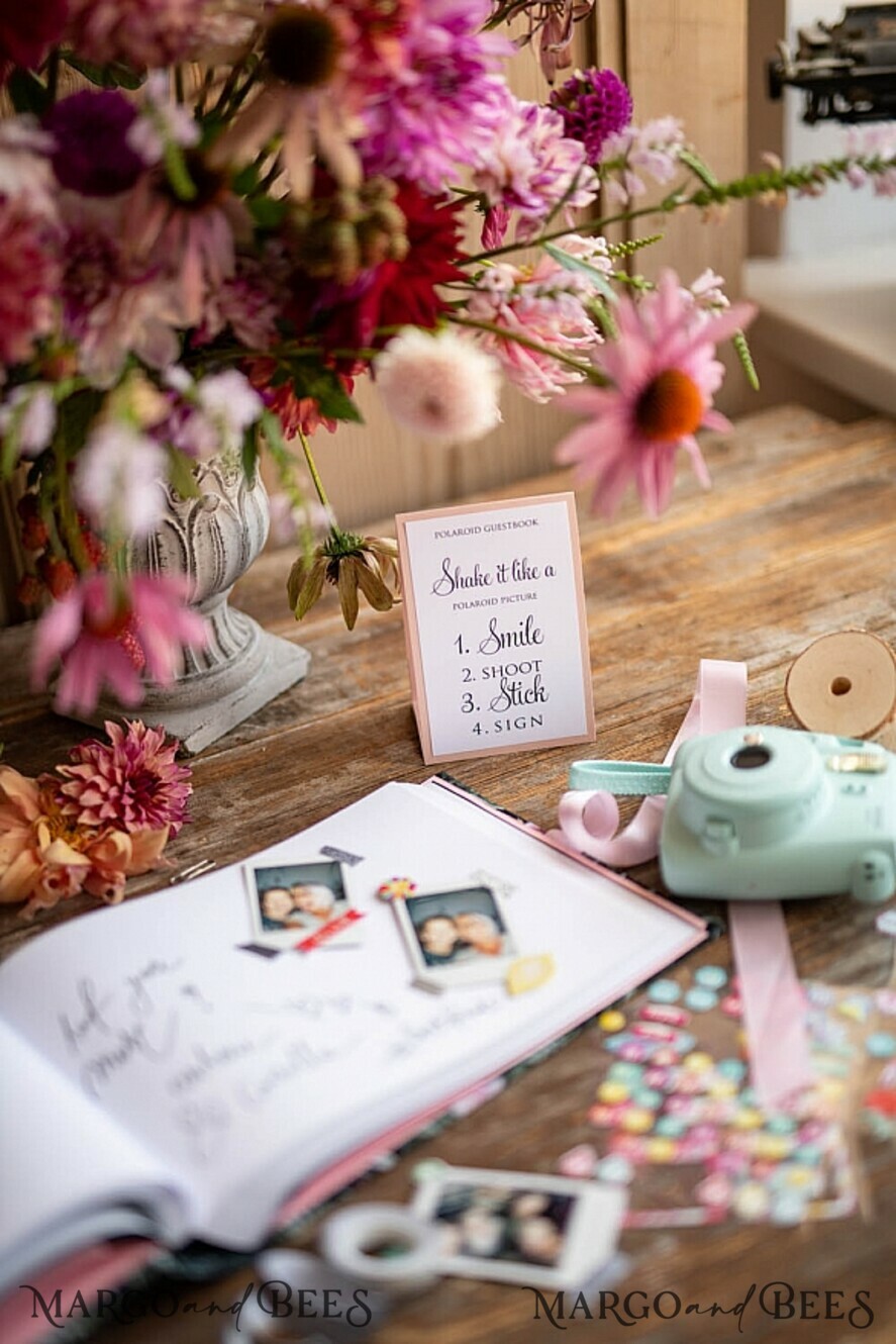 WEDDING GUEST BOOKS Instax Instant Photo Book Preonalised wedding Guestbook, Velvet Instant Photo Book Boho Elegant Instax Wedding Photo Guestbook