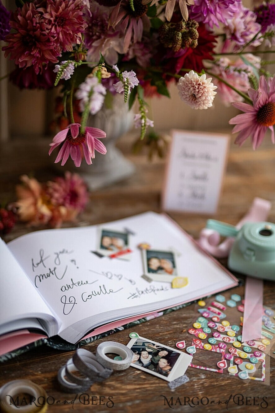 WEDDING GUEST BOOKS Instax Instant Photo Book Preonalised wedding Guestbook, Velvet Instant Photo Book Boho Elegant Instax Wedding Photo Guestbook