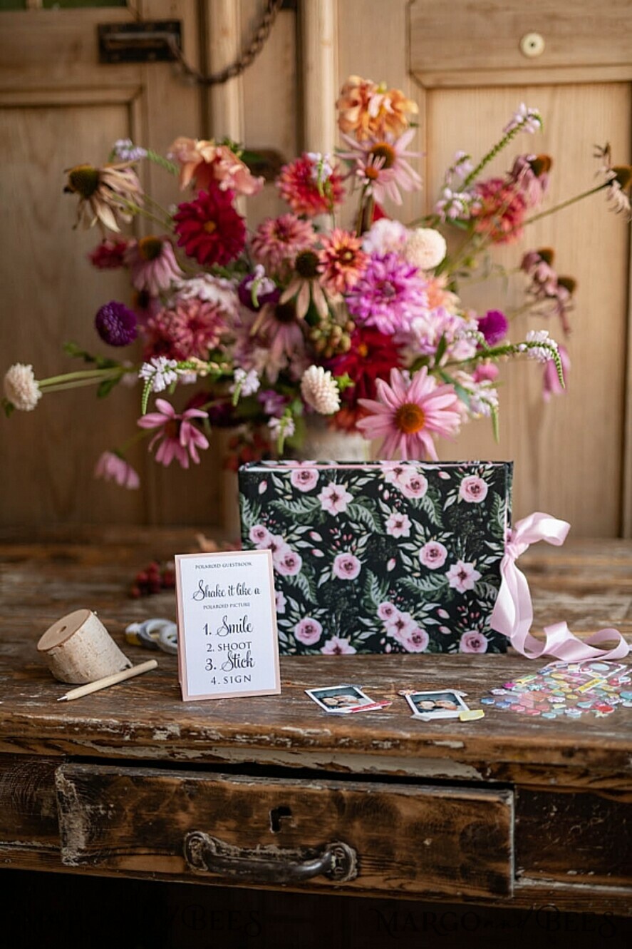WEDDING GUEST BOOKS Instax Instant Photo Book Preonalised wedding Guestbook, Velvet Instant Photo Book Boho Elegant Instax Wedding Photo Guestbook