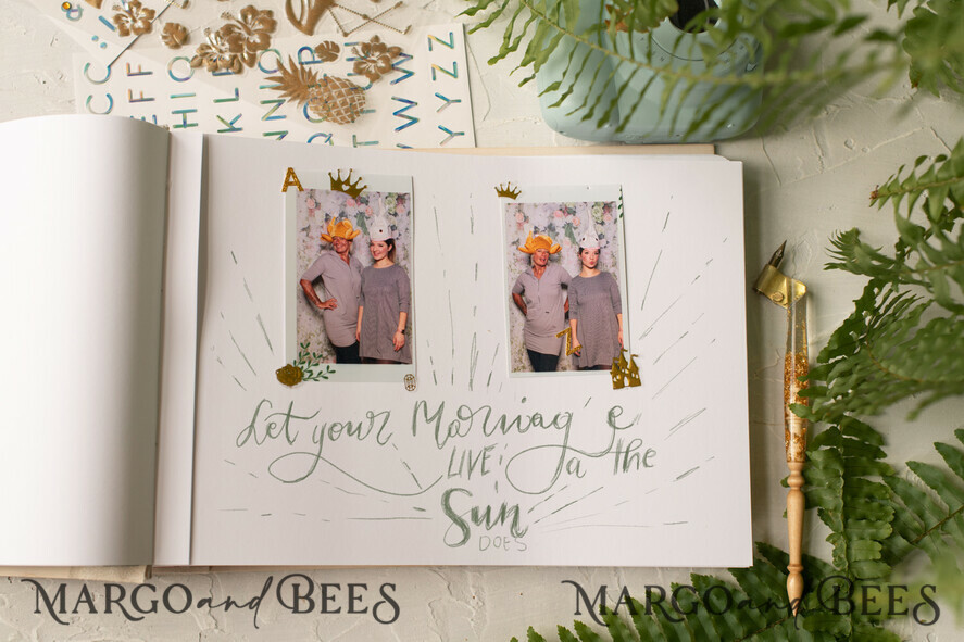 WEDDING GUEST BOOKS Instax Instant Photo Book Rusic Wedding Guest Book, Wooden Personalized Wedding Album • Wood Engraved Photo Booth Book