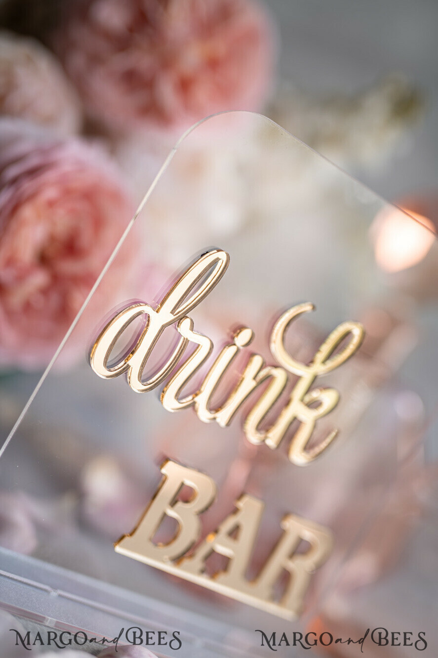 TABLE DECOR SIGNS Acrylic table decor Numbers Acrylic Table Drink Bark Numbers, Clear Acrylic and gold Sign Bar Number, Gold Plexi Table Numbers, Luxury Wedding Table Decor, Wedding Signage Golden mirror table numbers